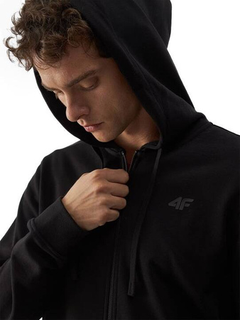 Bluza męska z kapturem rozpinana 4F 4FWMM00TSWSM1466 czarny