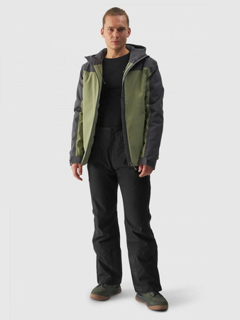 Kurtka męska zimowa narciarska 4F 4FWAW24TTJAM579 khaki