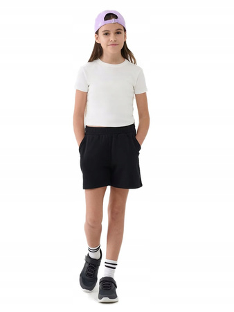 Spodenki dziewczęce dresowe 4FJWSS25TSHOF470 czarne