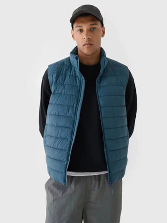 Bezrękawnik kamizelka męska 4FWAW24TVJAM145 morska zieleń