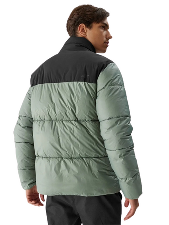 Kurtka Zimowa puchowa Męska 4F WAW23TDJAM348 oliwkowa