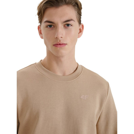 Męska bluza dresowa nierozpinana bez kaptura 4FWSS25TSWSM1622 beż