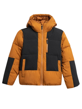 Kurtka Zimowa puchowa chłopięca 4F JAW23TDJAM276 brązowa