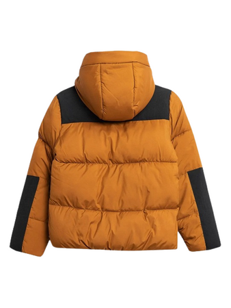 Kurtka Zimowa puchowa chłopięca 4F JAW23TDJAM276 brązowa