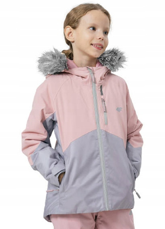 Dziewczęca kurtka narciarska 4F HJZ22-JKUDN003 szary
