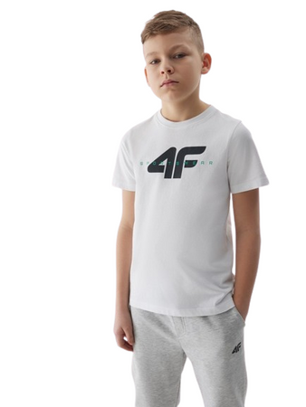 Koszulka chłopięca 4FJWSS24TTSHM1113 biała