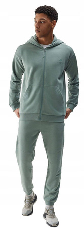 Bluza męska dresowa rozpinana z kapturem 4F WSS24-TSWSM1011 khaki