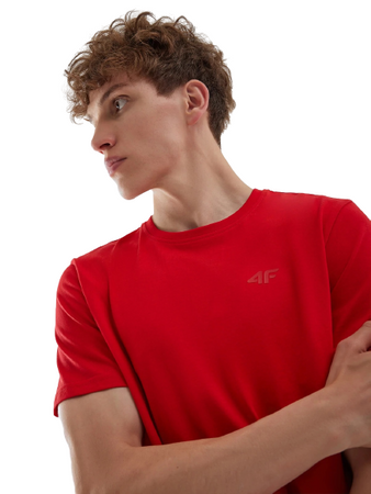 Koszulka Męska 4F czerwona 4FAW23TTSHM0876