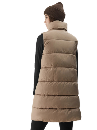 Bezrękawnik długi Damski 4F AW23TVESF076 brązowy