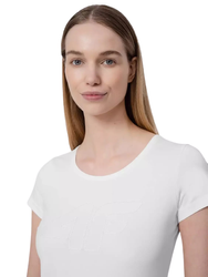 Koszulka T-shirt Damski z nadrukiem biały 4F SS23 TTSHF583