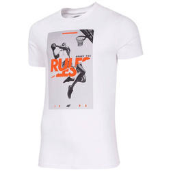 Koszulka T-shirt Męski 4F H4L20-TSM029 BIAŁY