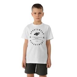 Koszulka T-shirt chłopięcy 4F HJL22 JTSM003 biały