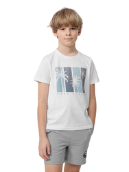 Koszulka T-shirt chłopięcy 4F HJL22 -TSM015 biały