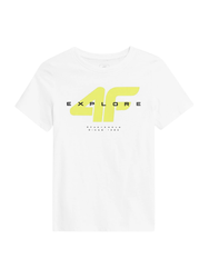 Koszulka T-shirt chłopięcy 4F SS23 TTSHM290 biały