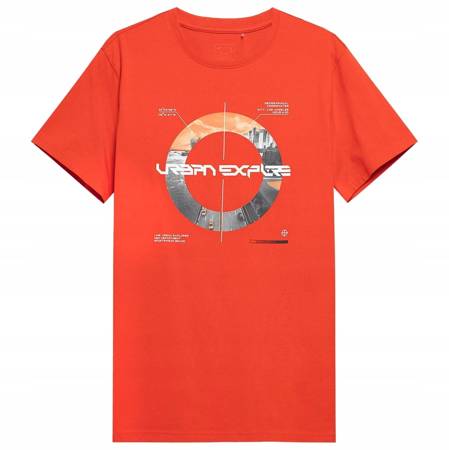 Koszulka T-shirt Męski 4F H4L22 TSM014 pomarańczowa