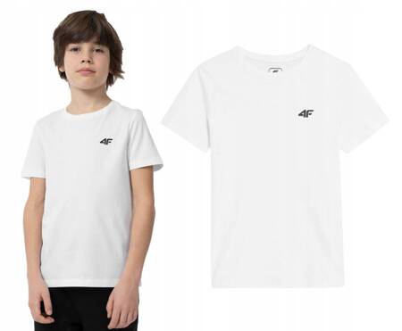 Koszulka T-shirt dziecięcy 4F JAW23TTSHM0795 biała