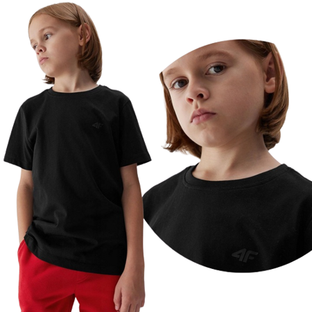 Koszulka T-shirt dziecięcy 4FJAW23TTSHM0795 czarna